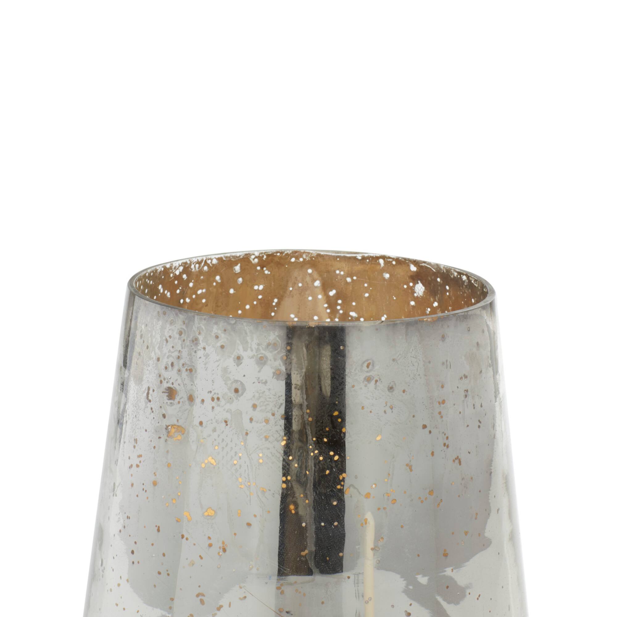 9" Gold Glass Modern Candlestick Holder